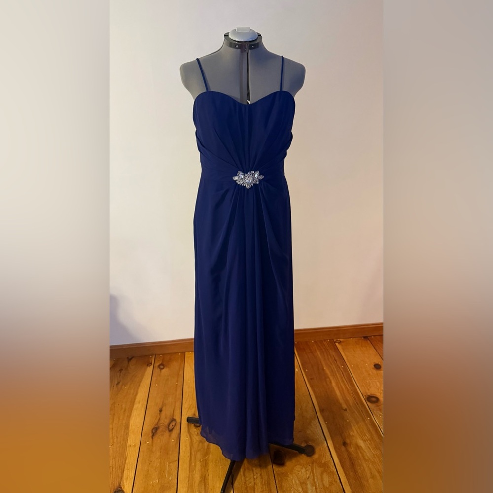 Jordan Royal Blue Maxi Dress with Crystal Accent - Picture 3 of 7